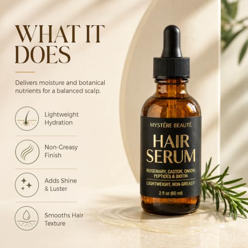 MYSTÉRE BEAUTÉ Biotin Hair Growth Serum - Peptide Scalp Treatment for Thinning
