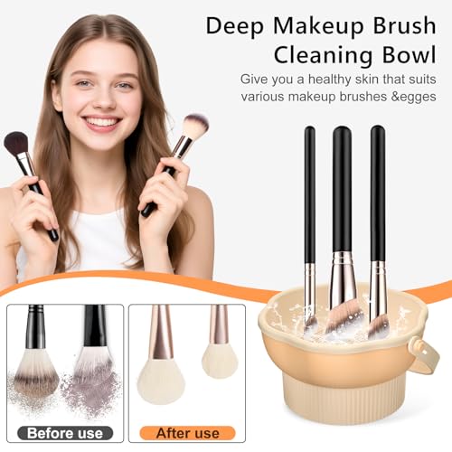 Senbowe 3-in-1 Silicone Makeup Brush Cleaner Mat & Bowl