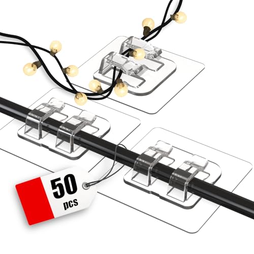 Latoxcaa Heavy Duty Cable Clips for Outdoor String Lights - 50 Pack