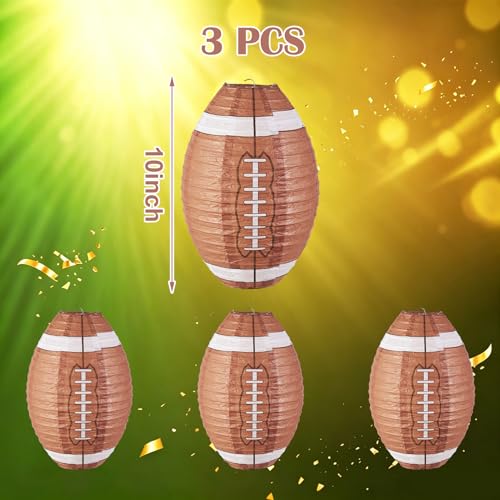 Football Paper Lanterns - 3 Pack 12" Sports Party Decor