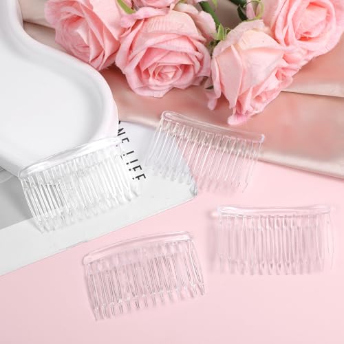 Bruislard 8 Pcs 14 Teeth Vintage Hair Comb Clips - Transparent