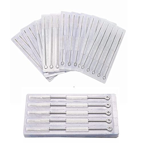 DOWEI 100PCS Disposable Tattoo Needles Set - Mixed Round Liner & Shader