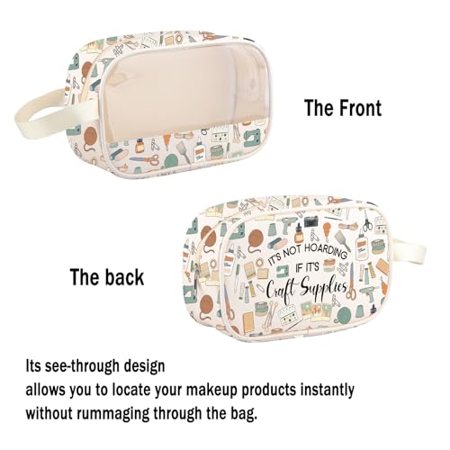 Craft Supplies TM Canvas Makeup Bag - Funny Gift for Crafters & Sewers