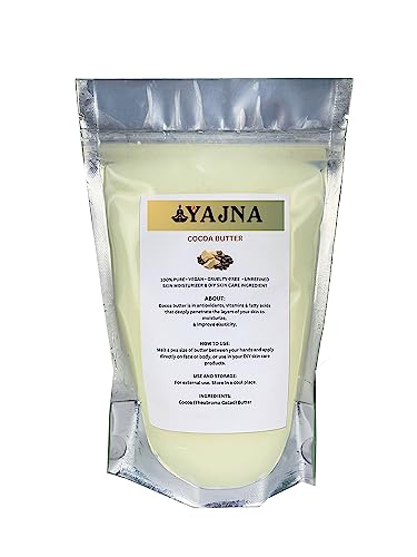 Yajna 100% Pure Organic Raw Cocoa Butter - Grade A Unrefined Moisturizer
