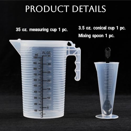 35oz Measuring Cups - BPA-Free Plastic for Kitchen & Garden