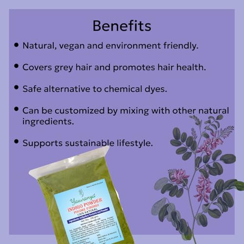 100% Natural Indigo Powder for Hair Color - 300g (Vegan, Chemical-Free)