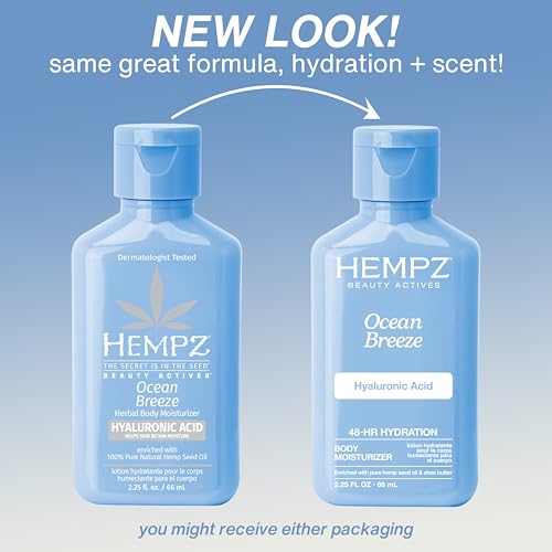 Hempz Ocean Breeze Body Lotion - Mini Daily Moisturizer 2.25 Oz