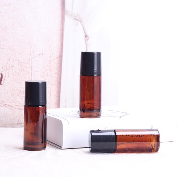 Refillable 30ml Brown Glass Essential Oil Roller Bottles - Set of 2
