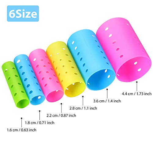 Multicolor 141 Pcs Plastic Hair Curlers Set with Clips & Pins for Styling