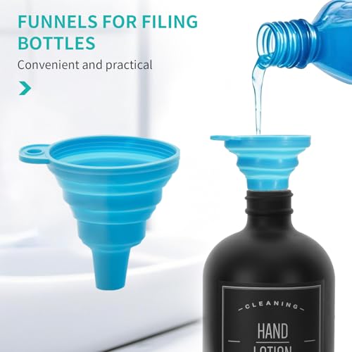 Black Glass Soap Dispenser Set with Bamboo Tray - 16 Oz, 2 Pack