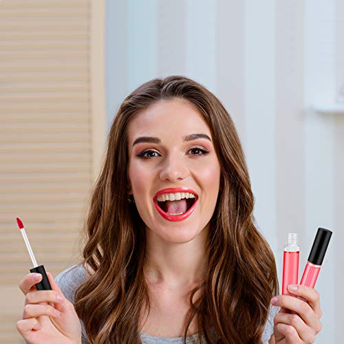 Patelai 50 Pack 10ml Lip Gloss Containers with Wands & Black Caps