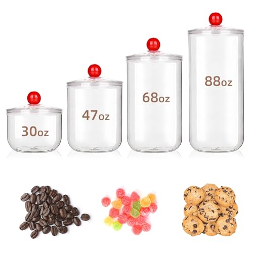 47oz Clear Plastic Candy Jar with Lid - Airtight Storage for Cookies & Coffee