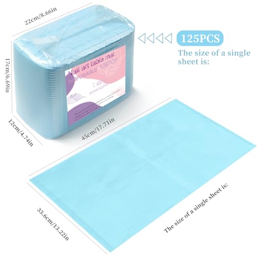 125Pcs Disposable Nail Table Mats - 3-Ply Waterproof Manicure Pads