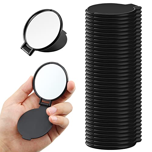 Yalikop 36 Pcs Black Compact Makeup Mirrors - Portable & Foldable