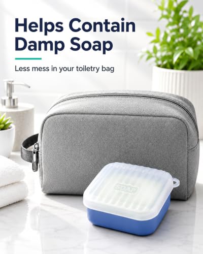 Square Travel Soap Case - Silicone Holder for Bar Soap