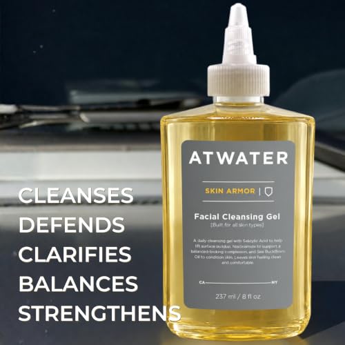 ATWATER Men's Facial Cleansing Gel - 2 oz Daily Cleanser with Niacinamide & Salicylic Acid