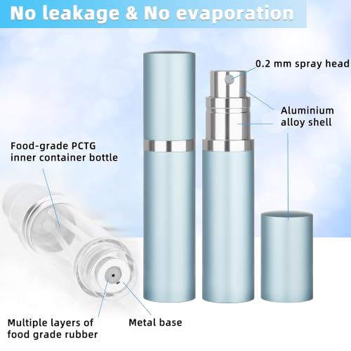 Qavhun 5ml Refillable Perfume Atomizer - 2-Pack Leakproof Travel Bottle