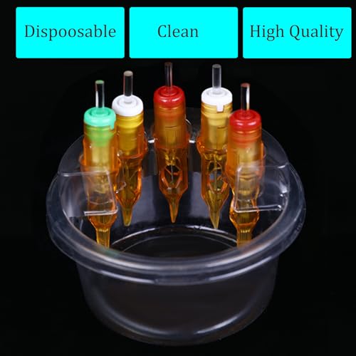 40PCS Disposable Tattoo Cartridge Cup Holder - Clear Plastic Trays