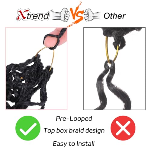 XTREND 14 Inch Ocean Wave Crochet Hair 8 Packs Pre-Looped Deep Twist Water Wave Synthetic Braiding for Women