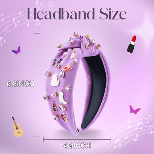 Purple Music Jeweled Headband for Women - Chic Hair Accessory