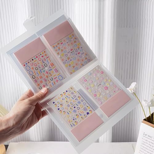 HLQHXWHZT Medium Nail Sticker Book Binder for Nail Decals Storage - Holds 160 Pieces