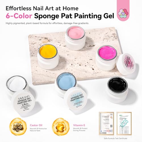 SAVILAND Ombre Gel Nail Polish Kit - 6 Color Gradient Set for DIY Nail Art