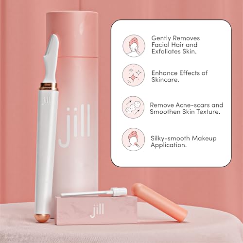 Jill V1 Dermaplane Razor Trial Kit ? Beginner Facial Hair Removal & Exfoliation Set with V1 Shave Wand, 2 V1 Dermaplane Blades & Cleaning Cloth ? Only Compatible with V1 Refill Blades
