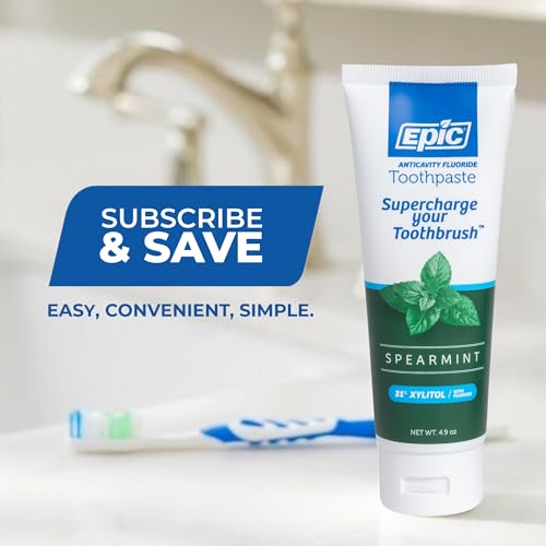 Epic Fluoride Toothpaste with Xylitol - SLS-Free Spearmint 4.9oz 2-Pack