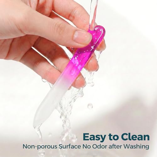SIUSIO 30-Pack Professional Glass Nail Files - Crystal Buffers for Natural Nails