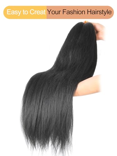 KAVSORAPI 36 Inch Pre-Stretched Braiding Hair 1B - 4 Packs