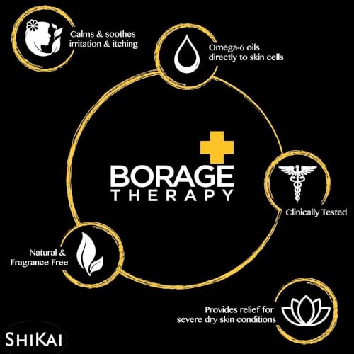 ShiKai Borage Therapy Foot Cream - Fragrance-Free Moisturizer for Dry Heels