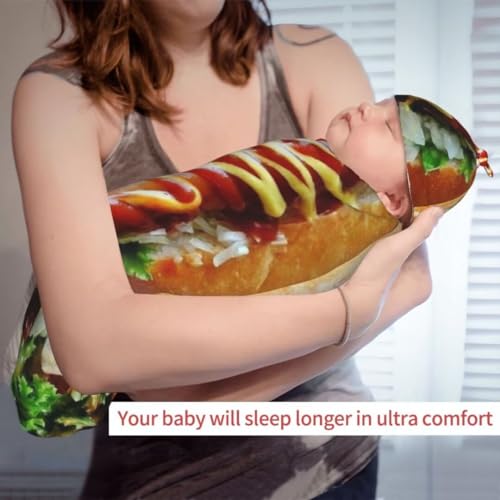 Funny Food Swaddle Blanket and Beanie Hat Set for Newborns