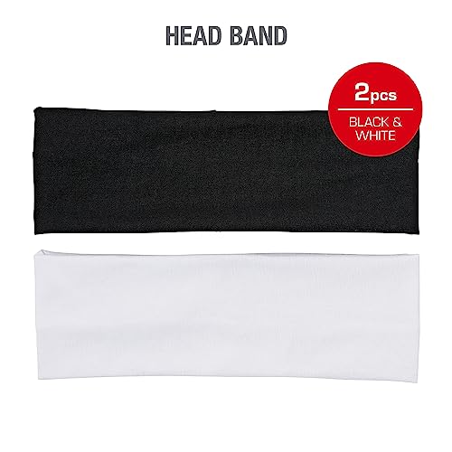 Red by Kiss Wide Stretchy Headbands for Women - 2 Pcs Black & White