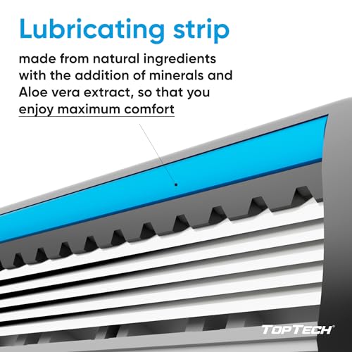TopTech PRO 5 Men's Razor Set with 3 Handles & 27 Refills - 30 Count Pack, 5-Blade Technology, Soft & Sharp Blades