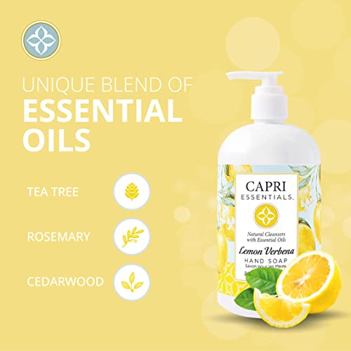 Capri Essentials Liquid Hand Soap - Natural Aromatic Lemon Verbena, 16 FL Oz