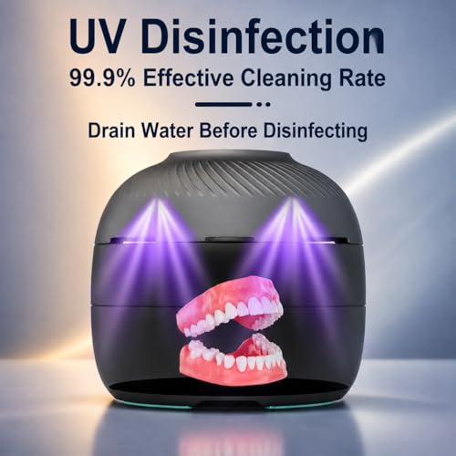 UV Denture Cleaning Case with Fan - Portable Retainer & Aligner Storage