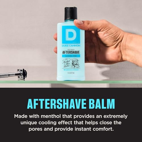 Duke Cannon Ice Cold Cooling After Shave Balm for Men - 6 fl oz - Alcohol-Free Post-Shave Balm for Men - Made with Menthol & Shea Butter