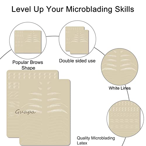 5pcs Microblading Practice Skins - Double-Sided Inkless Eyebrow Mats