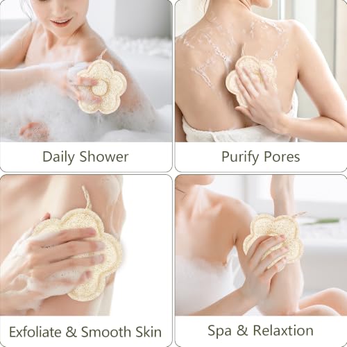 Egyptian Loofah Sponge Set - Gentle Exfoliating Bath Scrubbers (2 Pack)