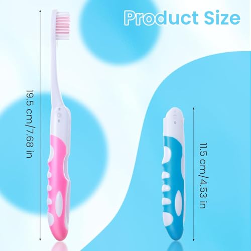 3-Pack Foldable Travel Toothbrush Set - Portable Soft Bristle for Adults & Kids
