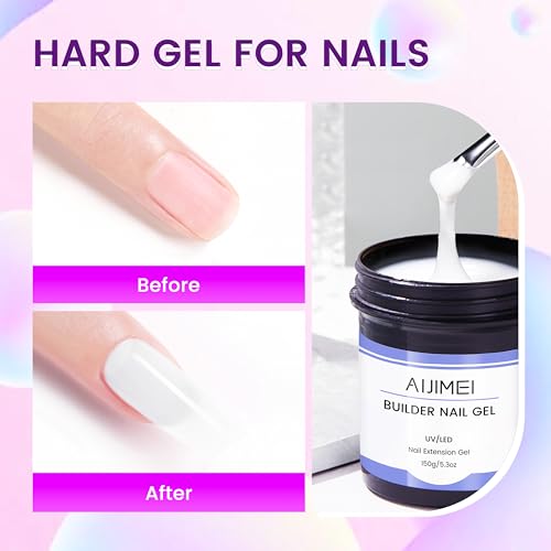 AIJIMEI White Hard Gel for Nails 150g Builder Nail Extension & Art