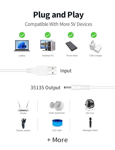 5FT USB Charger Cord for Electric Toothbrush & Foreo Devices