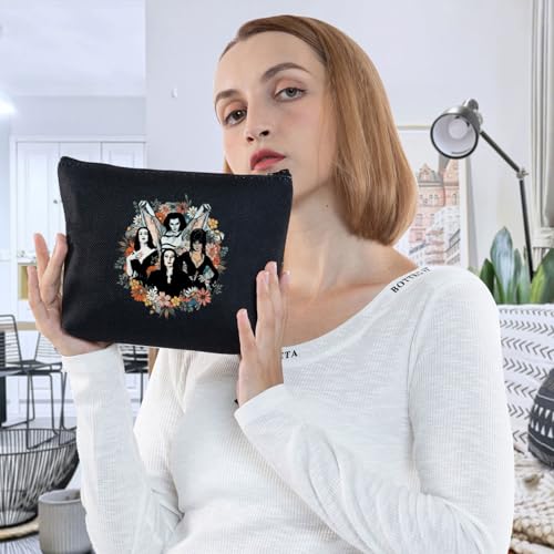 Goth Queens With Flowers Makeup Bag - Waterproof Zipper Pouch