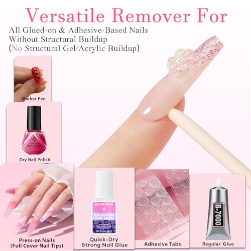 Glamonade Non-Acetone Nail Glue Remover - 30ml for Quick Removal