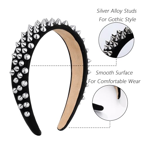 Punk Rock Headband with Spikes - Gothic Hair Clip 1PC