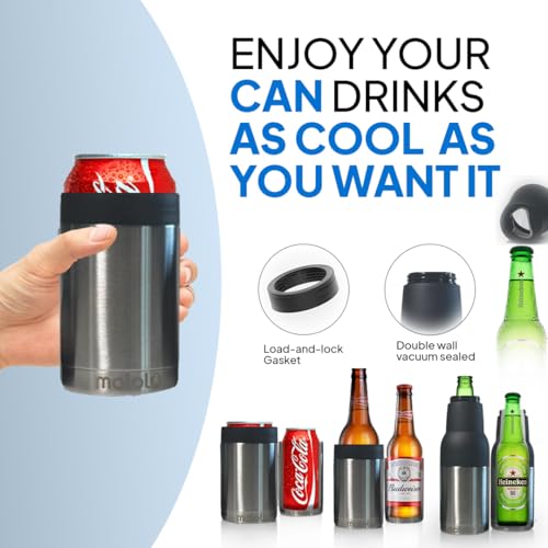 Stainless Steel Beer Bottle Insulator with Can Opener - 12 oz