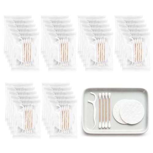 50-Pack Individually Wrapped Hotel Vanity Kits with Cotton Pads and Swabs