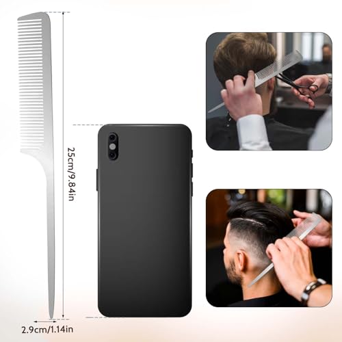 Stainless Steel Rat Tail Comb for Hair Styling & Sectioning