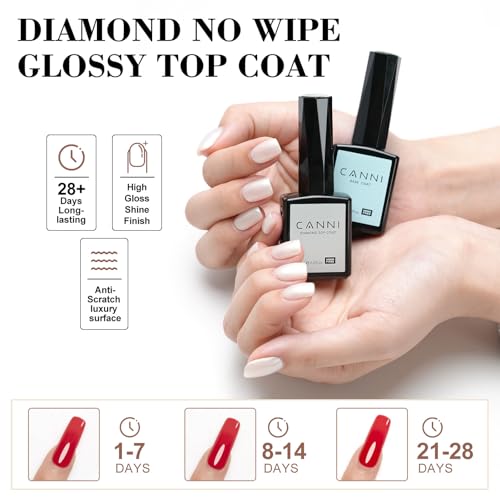 CANNI High Gloss No Wipe Gel Top Coat 9ml - Scratch Resistant & Long Lasting