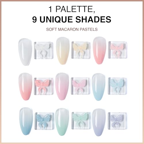 Cre8tion HEMA-Free Nail Art Gel Palette - 9 Soft Macaron Colors